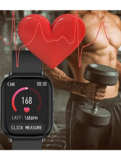 ELEXUS Smart Watch Fitness Tracker for Men Women,Heart Rate Activity Tracking Sport Smartwatches, Waterproof Pedometer Watches with Sleep Monitor Smartwatch Compatible iP
