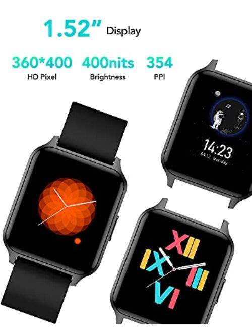 Deeprio Smart Watch for Android iOS Phones, 1.52" HD Screen Personalized Watch Faces Blood Oxygen Heart Rate Sleep Monitor IP68 Waterproof Fitness Tracker, Smartwatches f