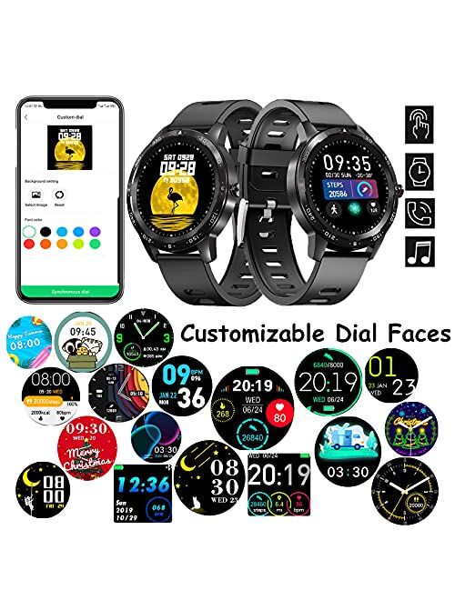 Smart Watch (Bluetooth Answer/Make Call) for Men Women, 1.28'' Waterproof SmartWatch with Heart Rate/Blood Pressure/SpO2 Monitor Sport Running Fitness Round Watch for And