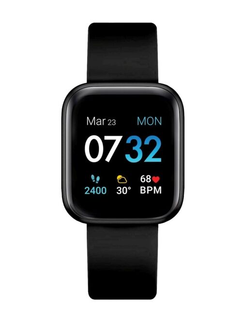 iTouch Air 3 Unisex Touchscreen Smartwatch Fitness Tracker: Black Case with Black Strap 44mm