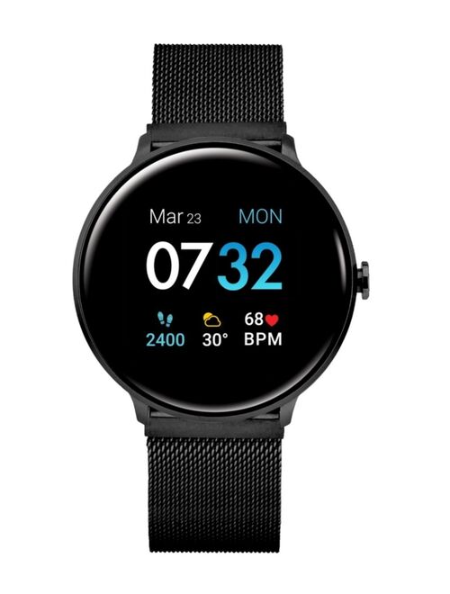 iTouch Sport 3 Unisex Touchscreen Smartwatch: Black Case with Black Mesh Strap 45mm