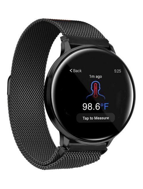 iTouch Sport 3 Unisex Touchscreen Smartwatch: Black Case with Black Mesh Strap 45mm