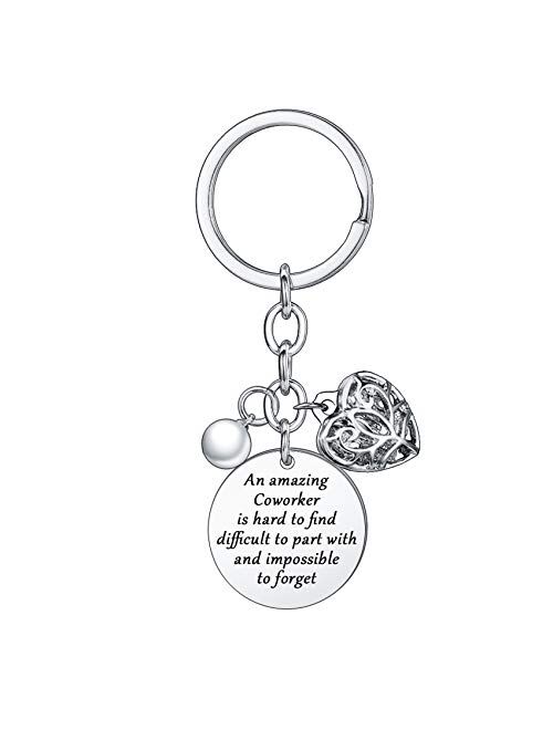 BESPMOSP Coworker Leaving Heart Keychain an Amazing Coworker is Hard to Find Difficult to Part with and Impossible to Forget Goodbye Gifts for Best Coworker Colleague and