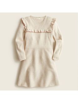 Girls' ruffle-trim sweater dress