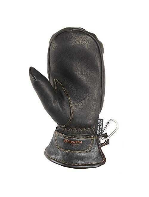 Men's Leather Winter Mittens, Water-Resistant, HydraHyde, 100 gram Thinsulate, X-Large (Wells Lamont 7668XL), Chestnut