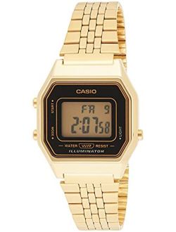 Ladies Mid-Size Gold Tone Digital Retro Watch LA-680WGA-1DF