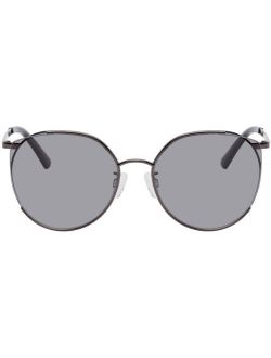 MCQ Gunmetal Round Iconic Gravity Bar Sunglasses