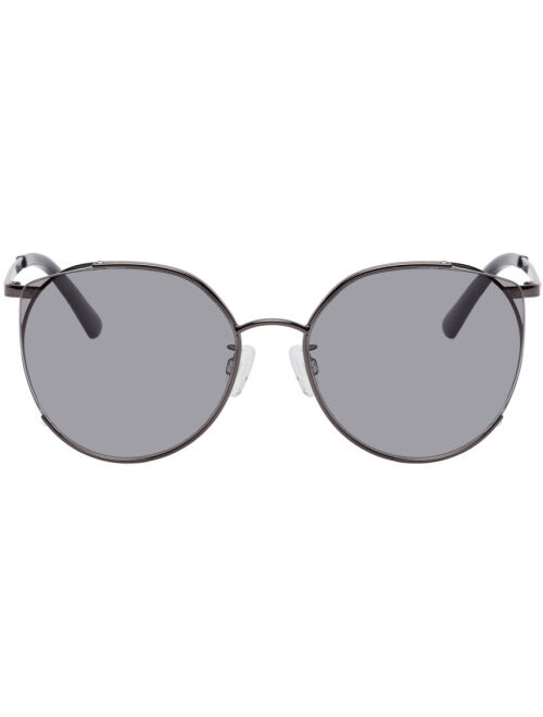 MCQ Gunmetal Round Iconic Gravity Bar Sunglasses