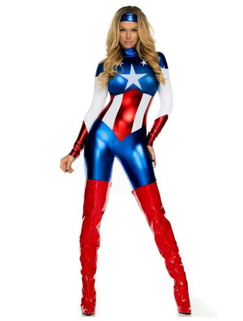 Women's Plus American Beauty Superhero Costume