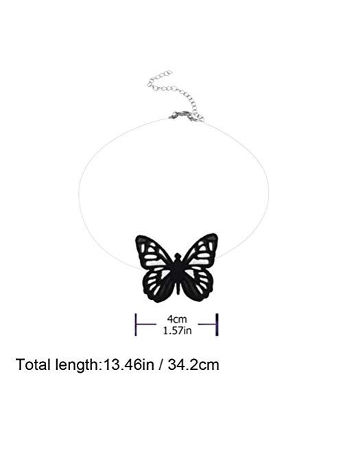 Holibanna Butterfly Necklace Fishing Line Black Pendant Necklace Decorative Invisible Neck Chain Jewelry for Women