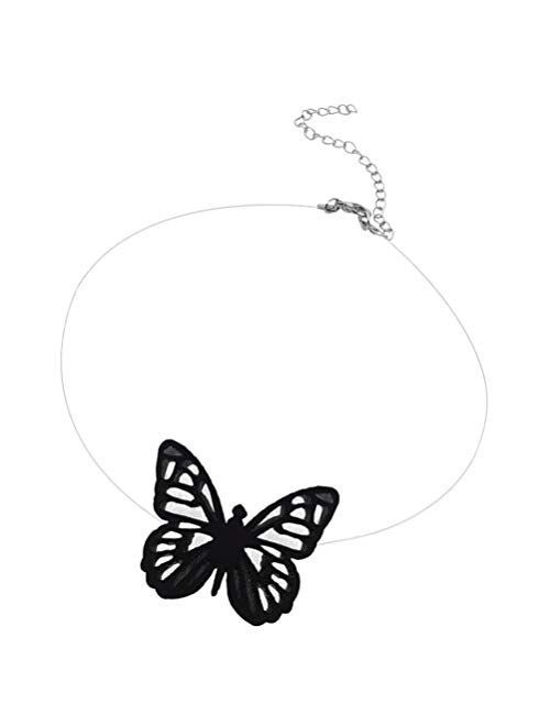 Holibanna Butterfly Necklace Fishing Line Black Pendant Necklace Decorative Invisible Neck Chain Jewelry for Women