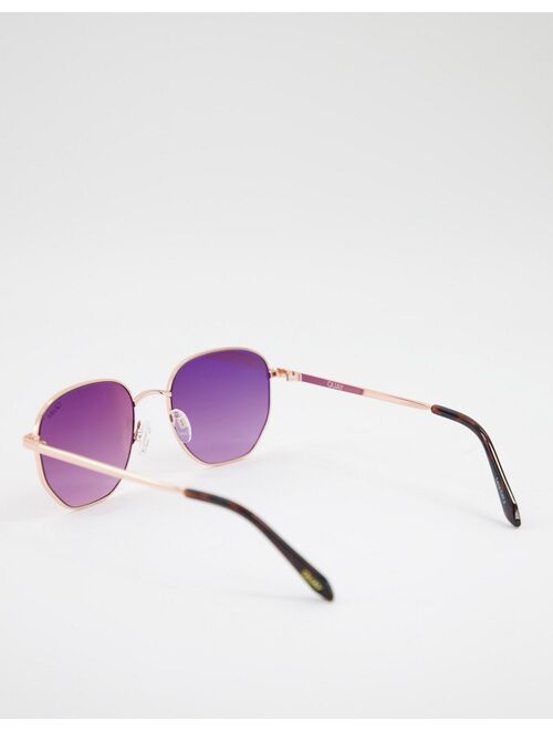 Quay Big Time womens round sunglasses in pink