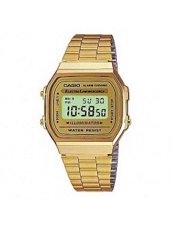 A168wg-9Wdf Men's Multi-Function Gold-Tone Base Metal Bracelet Watch
