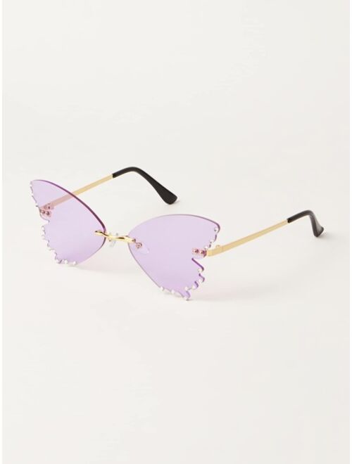 Shein Rhinestone Butterfly Shaped Lens Sunglasses