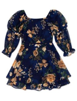 Big Girls Floral-Print Ruffle Dress