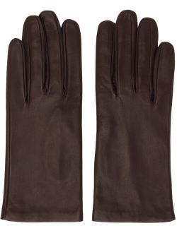 Dries Van Noten Brown Leather Gloves