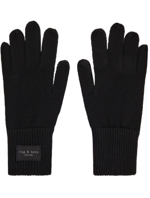 rag & bone Black Wool Addison Gloves