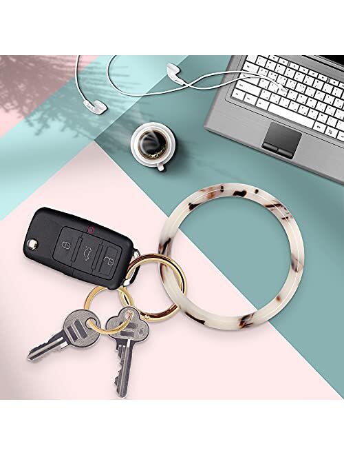 Keyring For women Wristband Keychain Bracelet Key Ring Round Key Chain