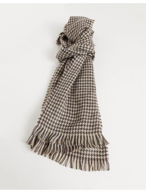 Asos Design woven scarf in houndstooth check