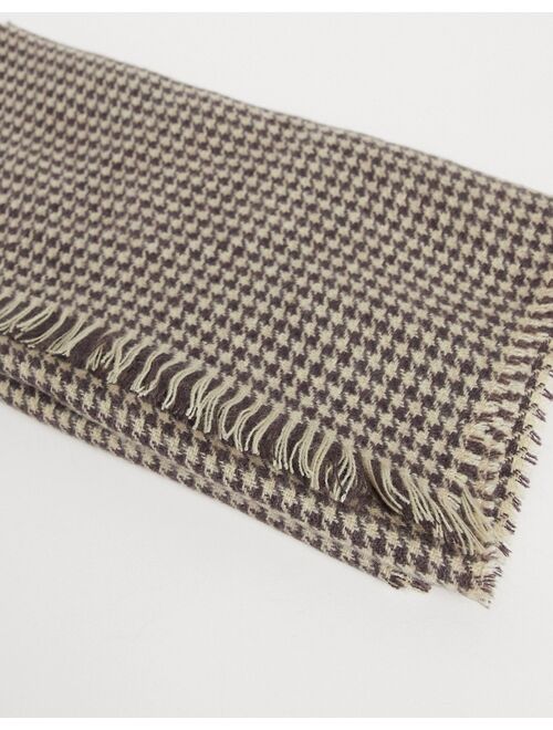 Asos Design woven scarf in houndstooth check