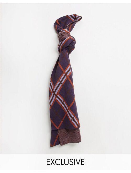 COLLUSION Unisex scarf in brown check
