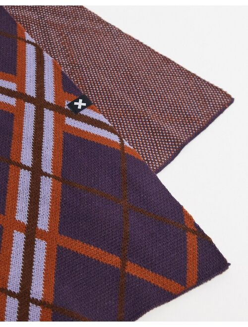 COLLUSION Unisex scarf in brown check