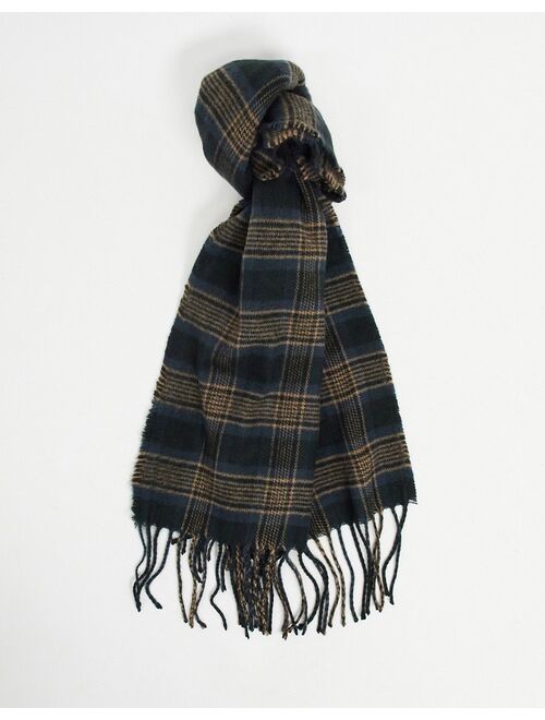 Asos Design woven scarf in navy plaid