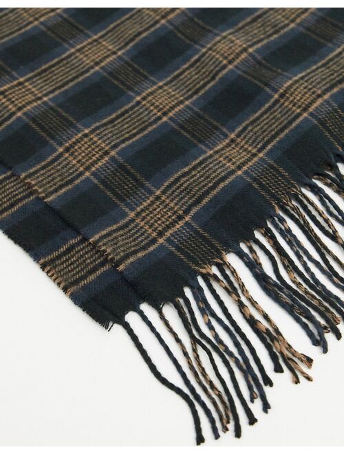 Asos Design woven scarf in navy plaid