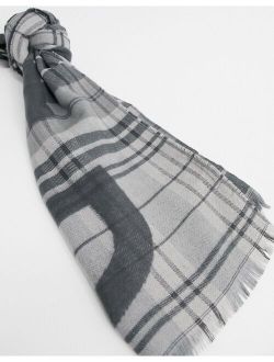 Selected Homme logo check scarf