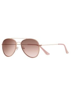 Women's LC Lauren Conrad 59mm Rose Gold Tone Gradient Aviator Sunglasses