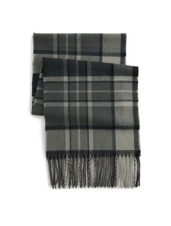 ® Grayscale Plaid Woven Scarf