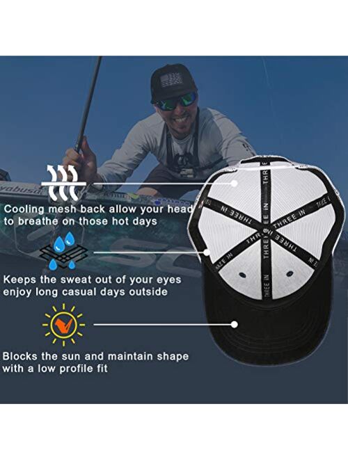 American Fish Flag Trucker Hats - Fishing Gifts for Men - Outdoor Snapback Fishing Hats Perfect for Camping and Daily Use