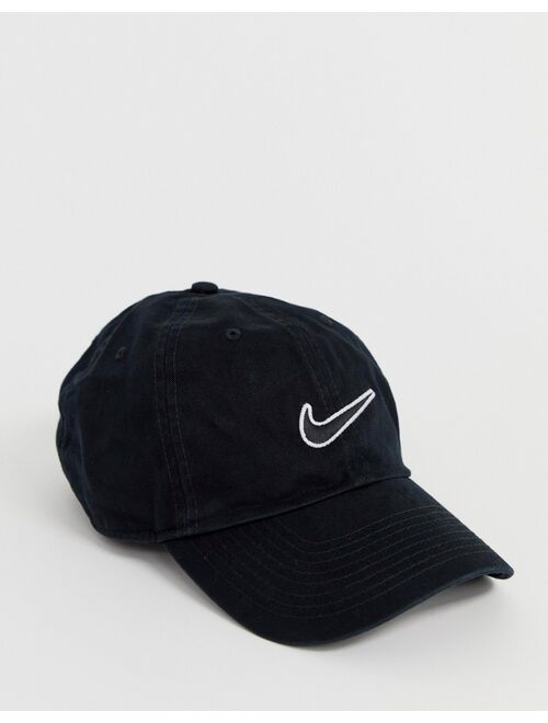 Nike H86 Swoosh washed cap in black