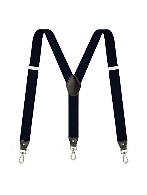 Suspenders for Men, Vauhse Adjustable Suspenders with Elastic Straps Y-Back Construction Heavy Duty for Work