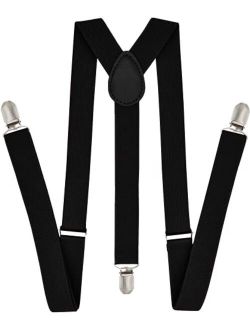 Trilece Suspenders for Men - Adjustable Size Elastic 1 inch Wide Y Shape Suspender for Women Heavy Duty Clips 1920s Costume