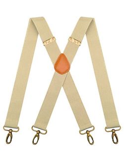 MENDENG Suspenders for Men Heavy Duty Swivel Hooks Retro X-Back Adjustable Brace