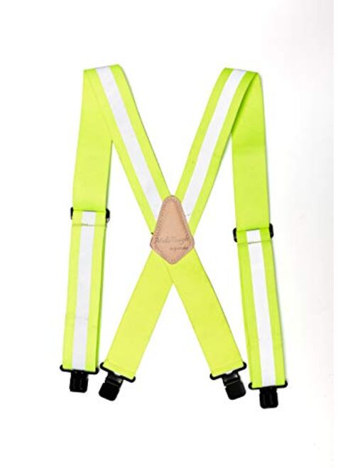 Reflective Safety Suspenders|Work Suspenders with Hi Viz Reflective Strip Hold Up Tool Belt Suspenders…