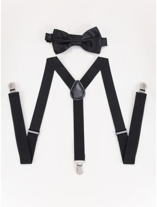 Shein Men Minimalist Suspender & Bow Tie