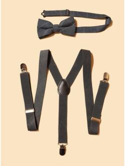 Men Minimalist Suspender & Bow Tie