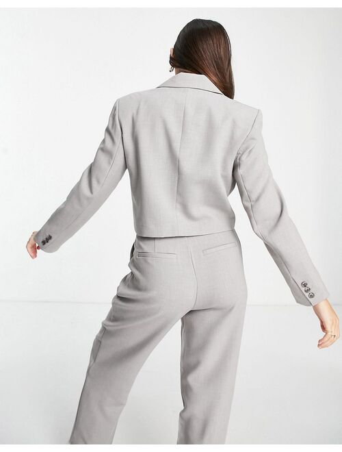 Stradivarius cropped blazer in gray - part of a set