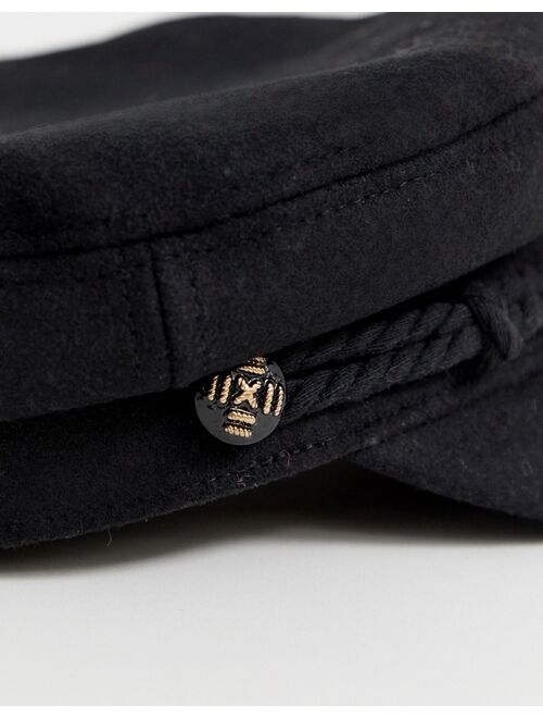 Asos Design high crown wool baker boy hat