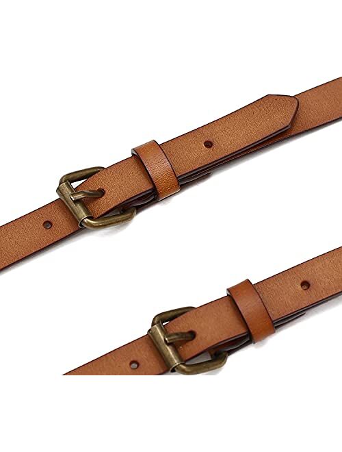 Leather Suspenders for Men Y Back Design Adjustable Suspender with 3 Metal Snap Hooks Groomsmen Gift Wedding Brown
