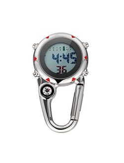 IMIKEYA Outdoor Sport Watches Stopwatch, Microlight Clip Watch Hanging Watch Clip on Quartz Watch for Climbing Hiking