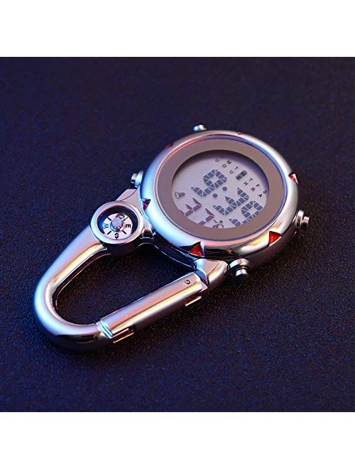 IMIKEYA Outdoor Sport Watches Stopwatch, Microlight Clip Watch Hanging Watch Clip on Quartz Watch for Climbing Hiking
