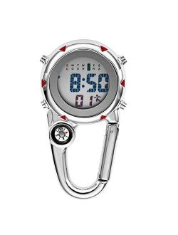 QYC Clip-on Watch,Clip on Digital Pocket Watches,Mini Carabiner Watch,Luminous Dial with Digital Scale,for Chefs,Mountaineer Outdoor Rock Climbing Hiking Activities,Param