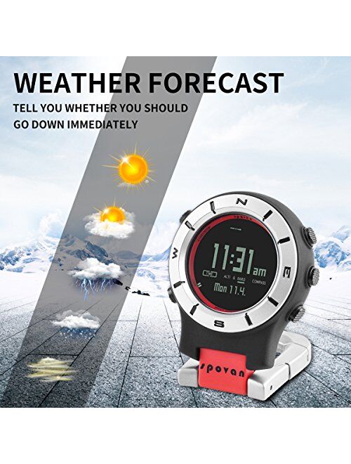 Pocket Watch Clip-on Compass Altimeter Barometer Thermometer Digital Sport Watches for Climbing Hiking Running