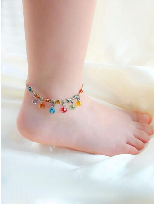 Shein Toddler Girls Crystal Charm Anklet