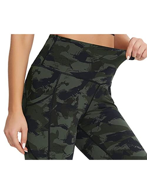 Rrosseyz Leggings for Women Tummy Control High Waist Pants with Pockets for Yoga Running Workout