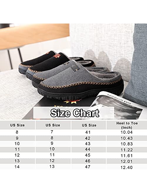 Bigwow Mens Slippers Memory Foam House Slippers for Men House Shoes Moccasins Slip On Slippers Warm Winter Indoor Outdoor