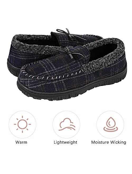 Bigwow Mens Slippers Moccasins House Shoes with Fashion Style Indoor Outdoor Mens Slippers Memory Foam